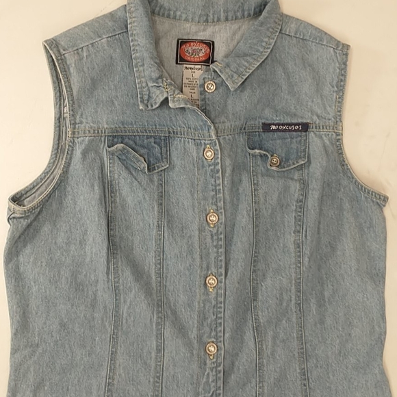 Vintage Chambray Romper Blue Denim Sleeveless 80's - Picture 2 of 8